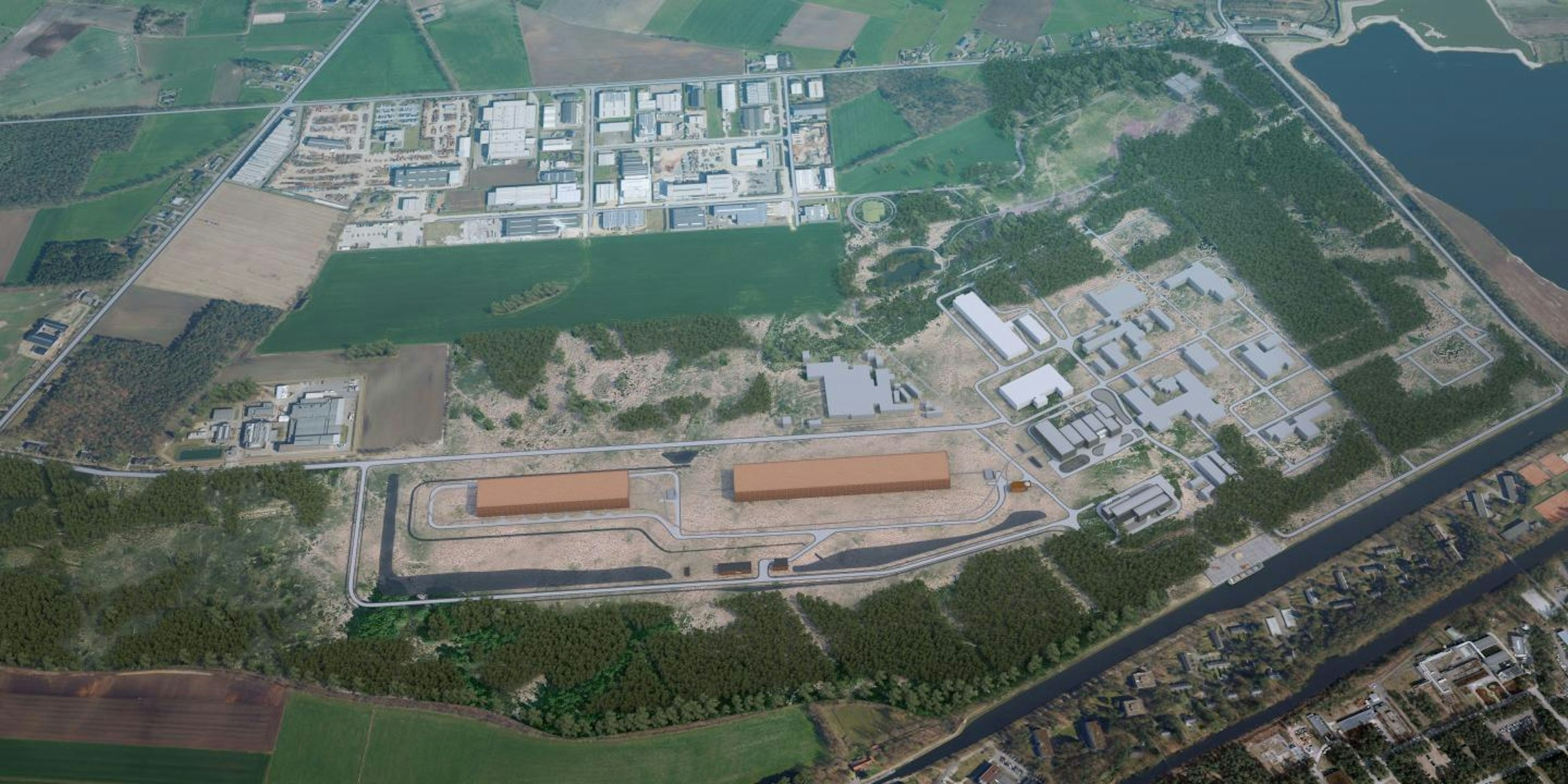 Vue aérienne du site de stockage en surface