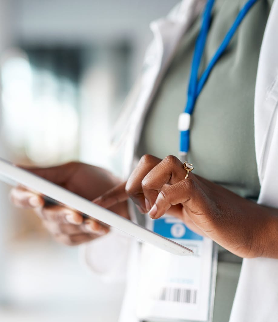 doctor on a tablet