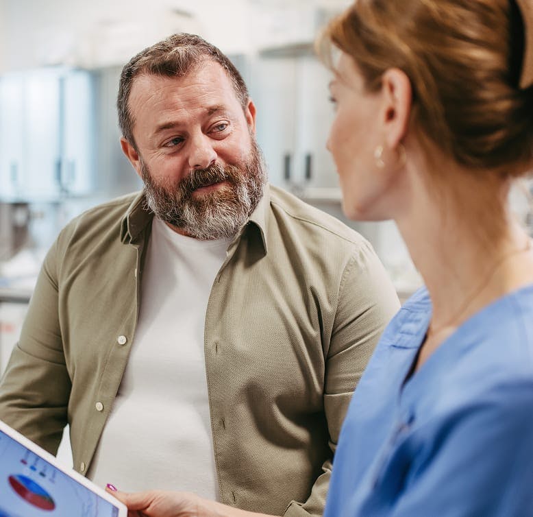 doctor and patient speaking