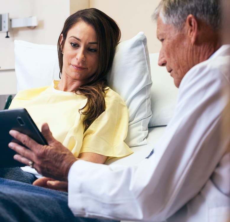 doctor and patient speaking
