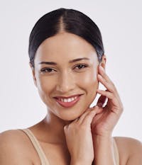 woman with her hair slicked back