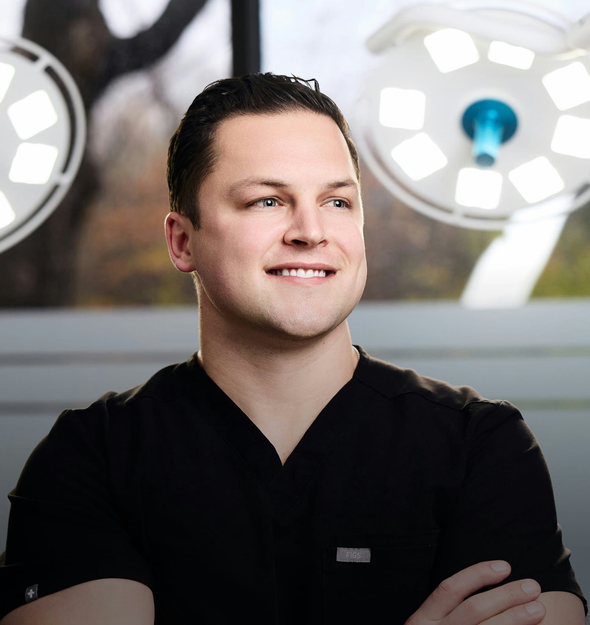 Dr. Hagen crossing his arms