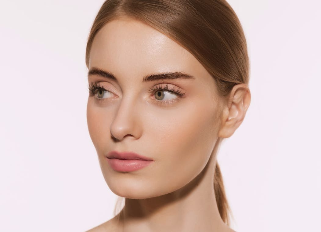 woman looking to the left