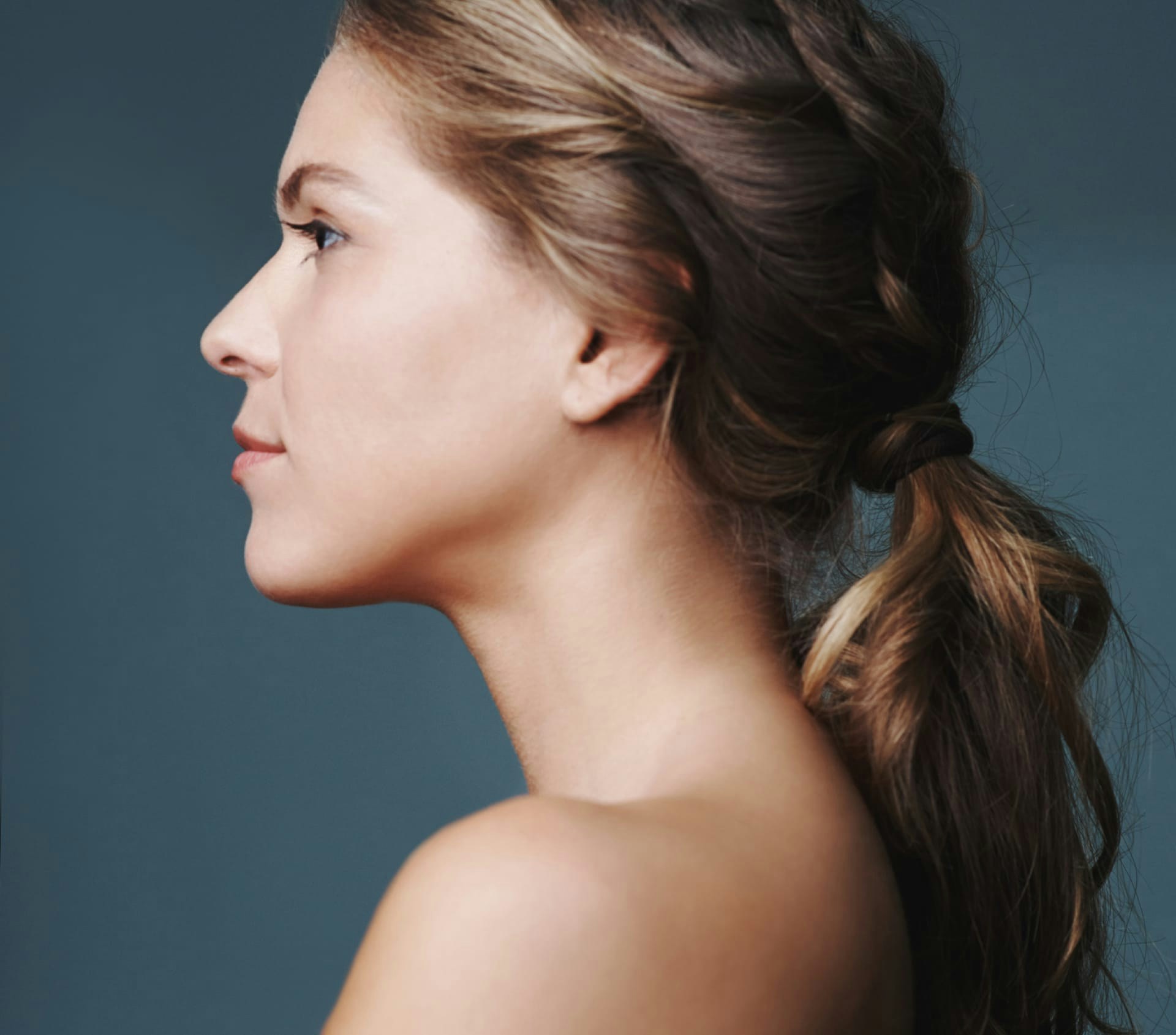 side profile of a woman
