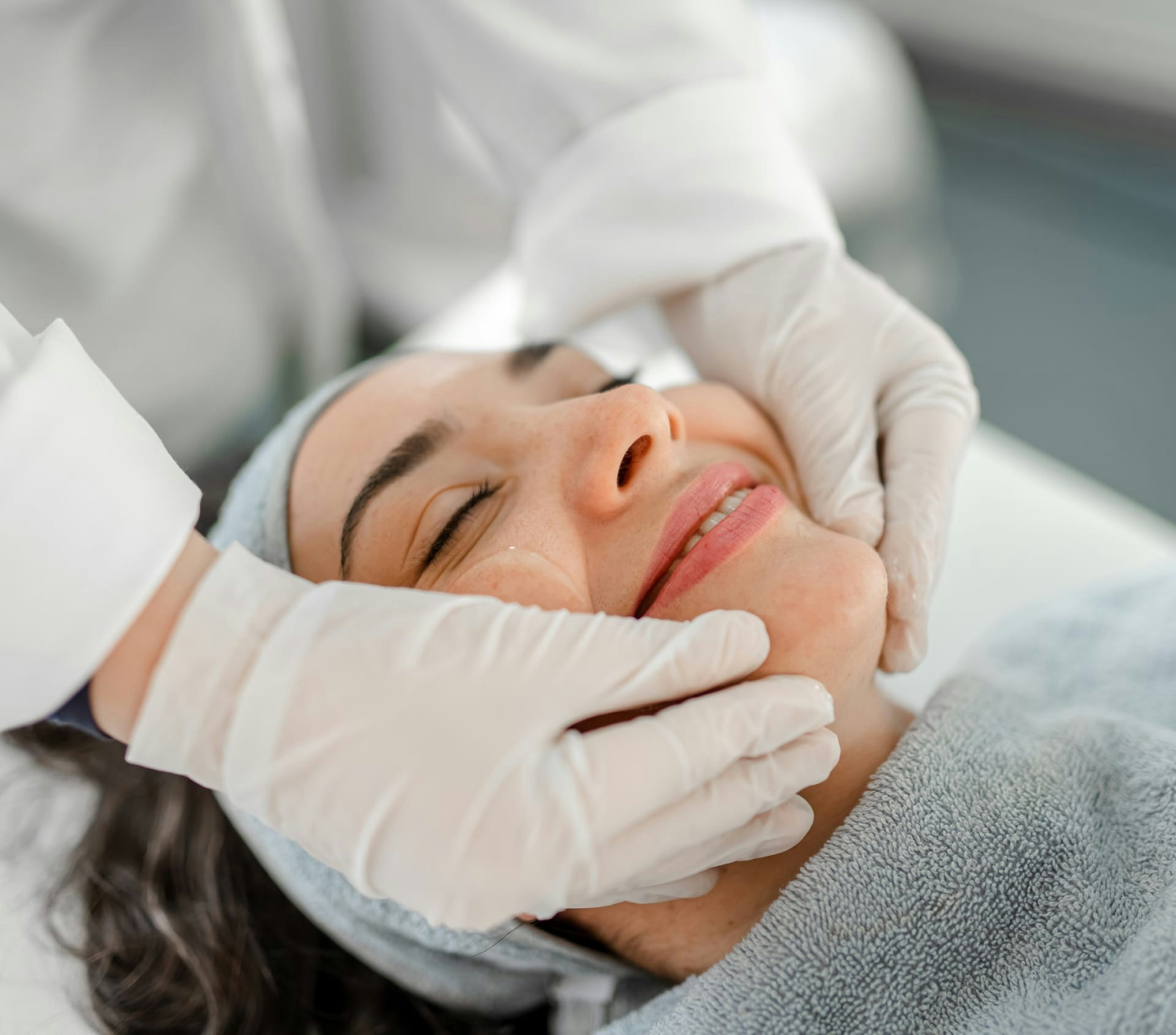 woman getting a facial