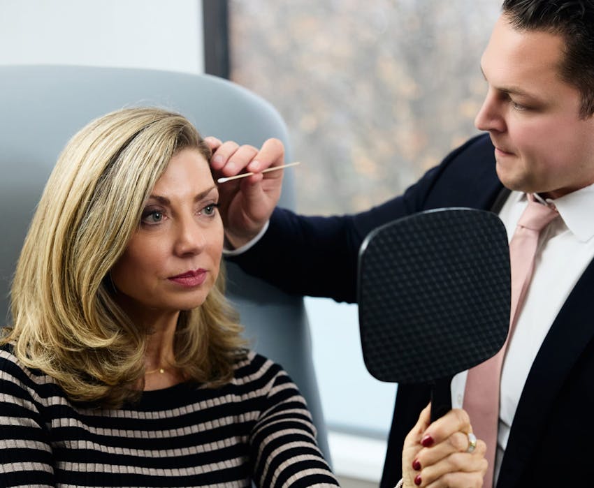 doctor showing a patient her results
