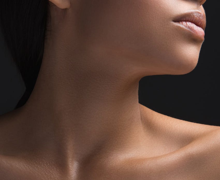 close up of a woman's neck