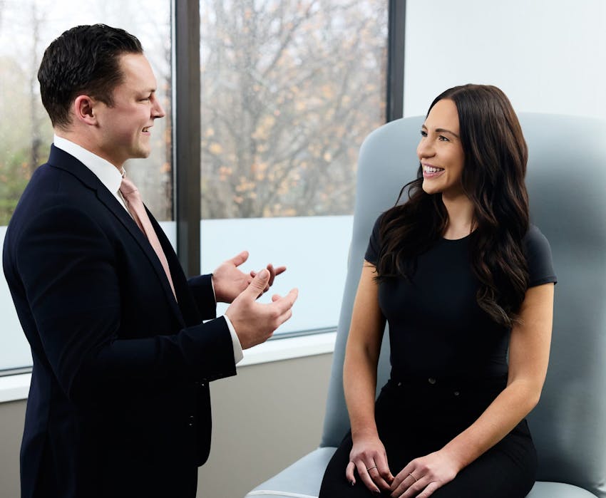 Dr. Hagen talking to a patient