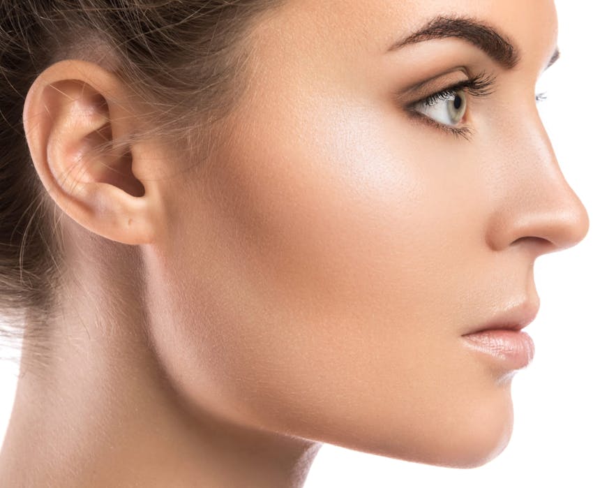 side of woman's face