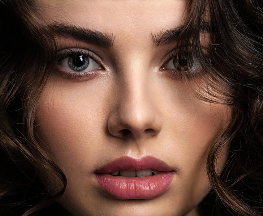 close up of a woman's face