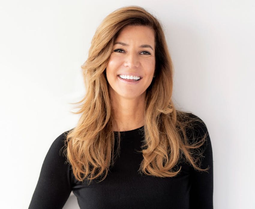 woman with long wavy hair