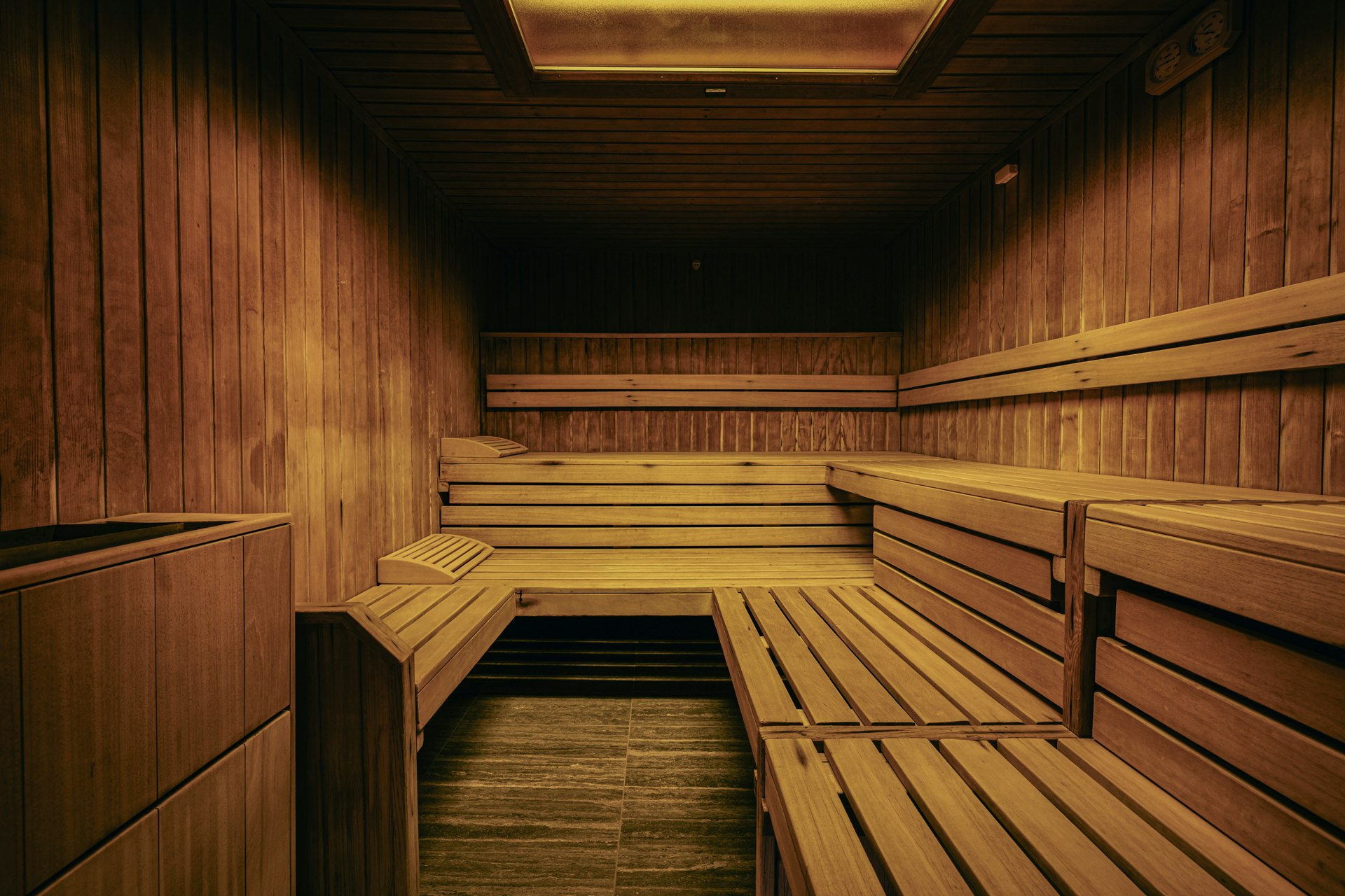Sauna cabin made entirely of wood