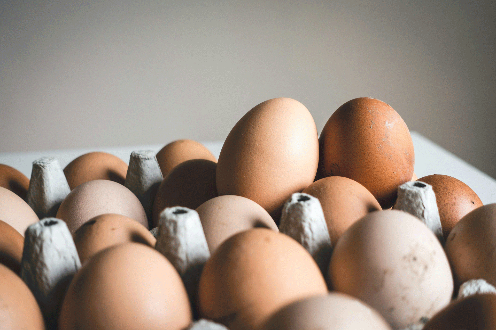 Brown eggs in a carton
