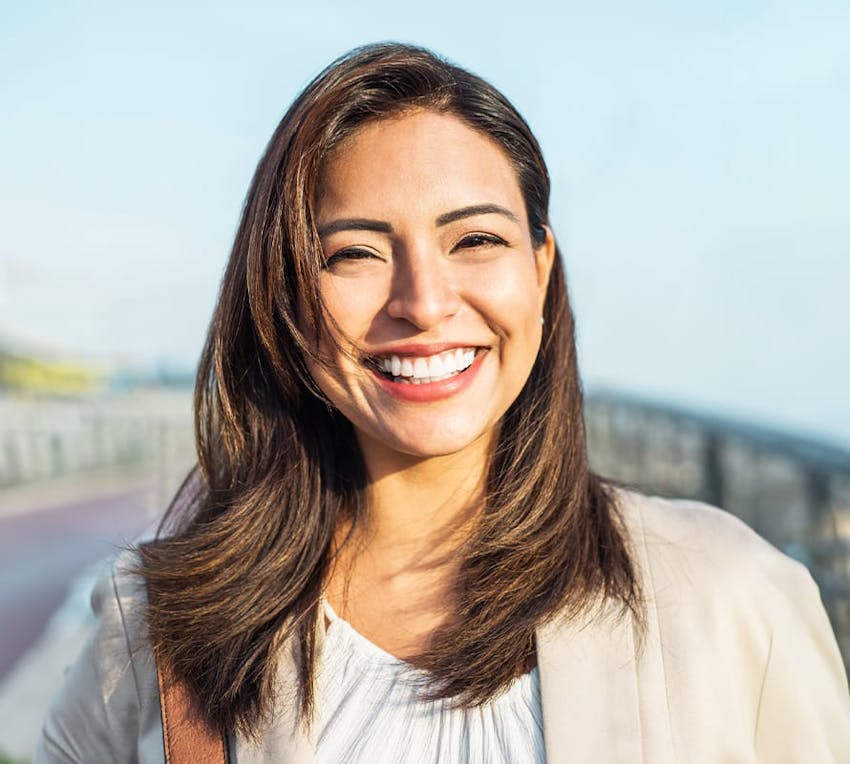 woman smiling