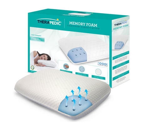 therapedic memory foam neck support pillow