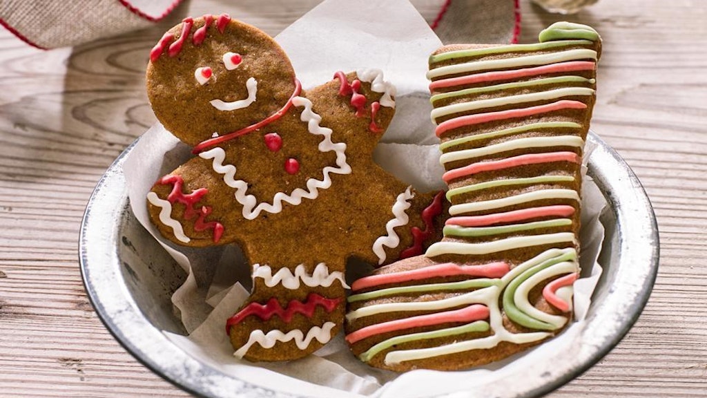 Photo of ginger bread man and ginger bread stocking