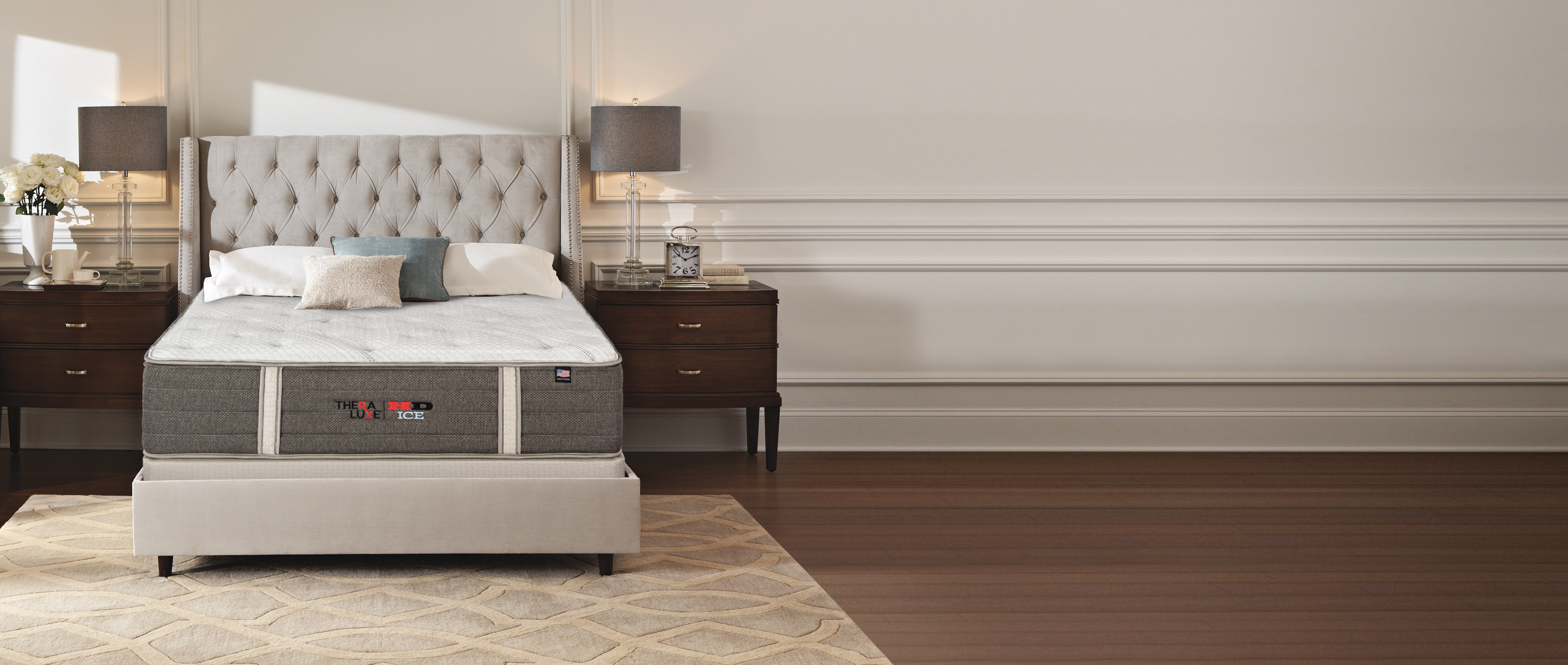 TheraLuxe HD ICE Mattress in a bedroom setting