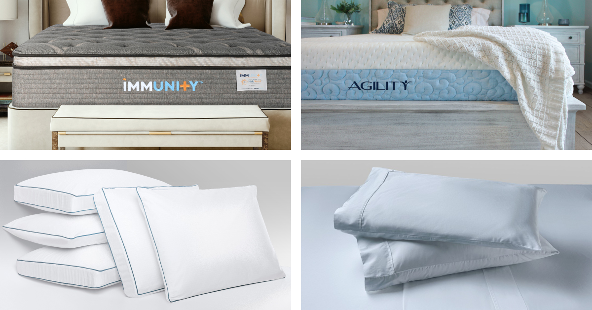 grid image of mattress and top of bed