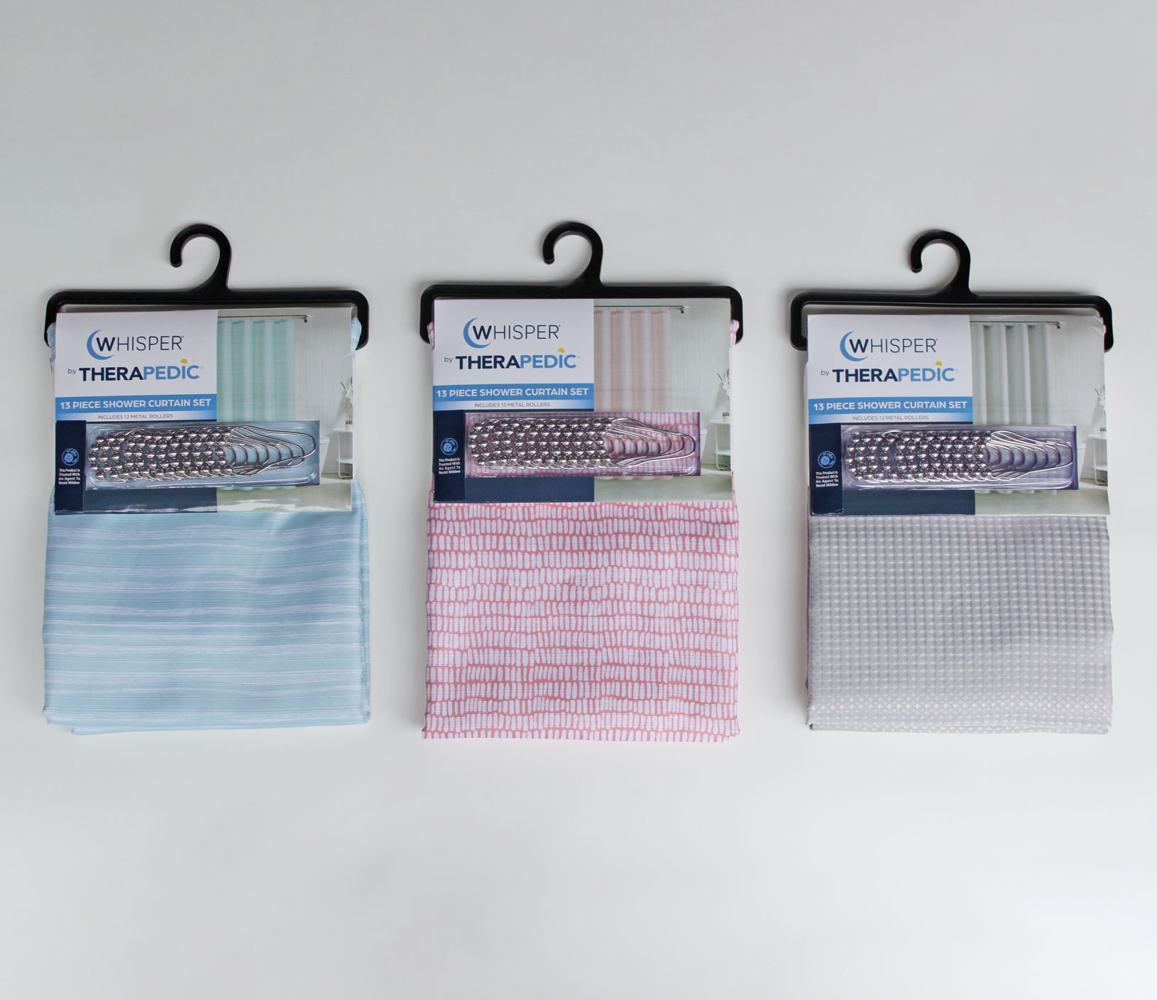 Whisper by Therapedic 13pc Shower Curtain Set