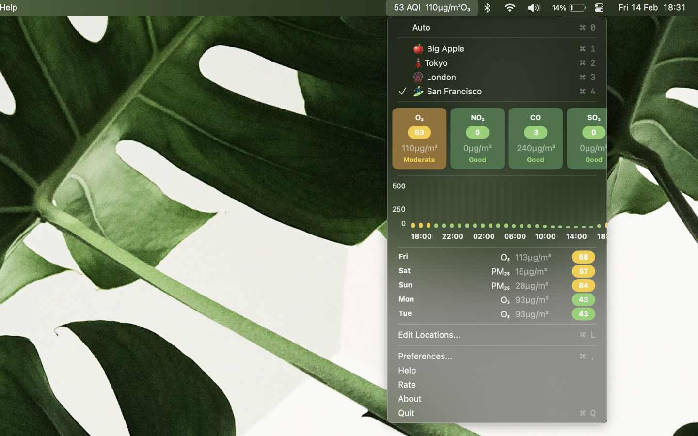 Neat Air Menu Dark Mode Screenshot