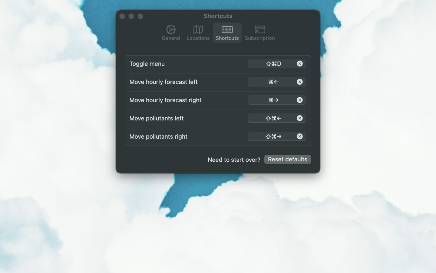 Dear Sun Location Shortcuts Screenshot