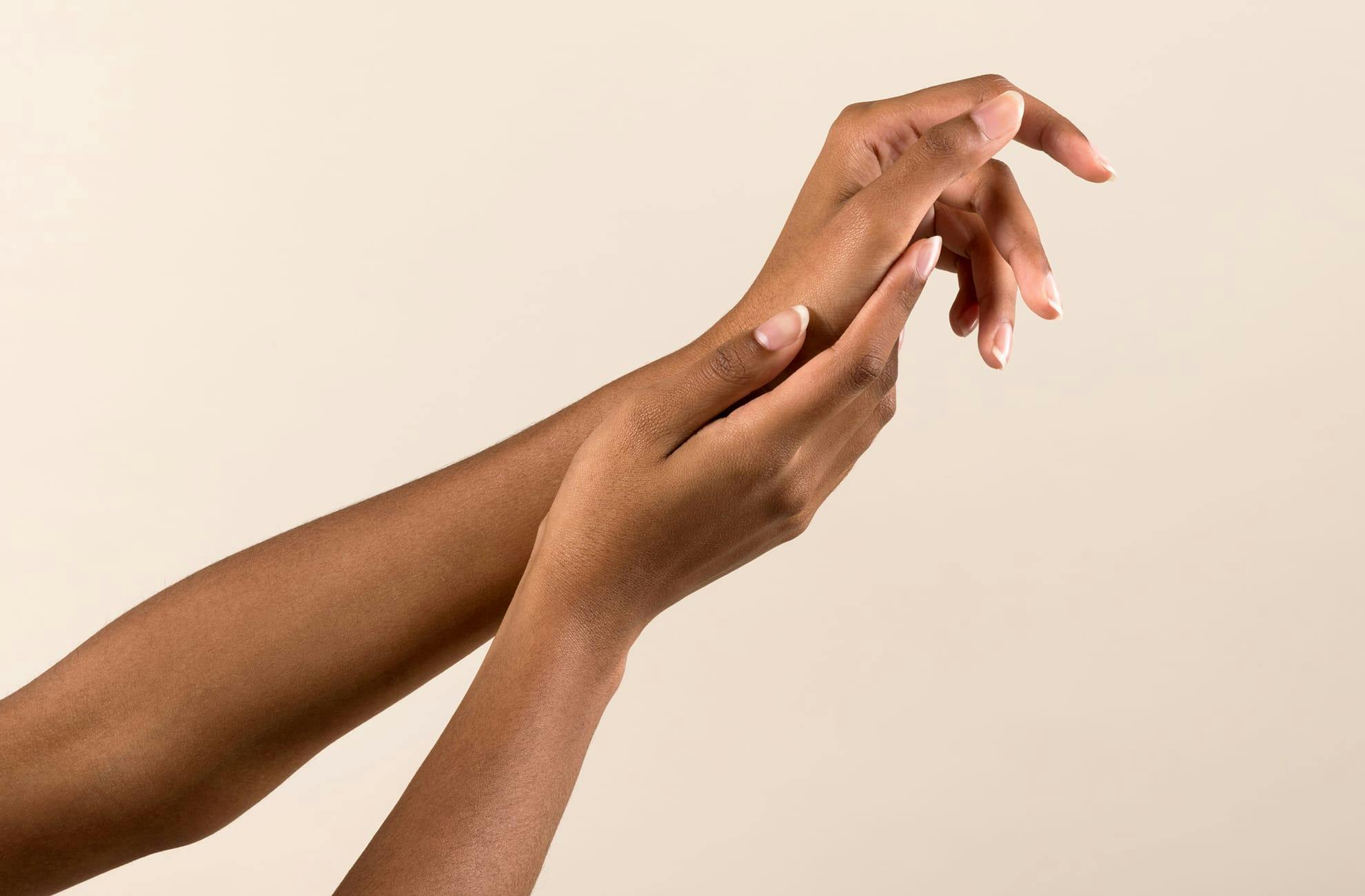 Hands touching