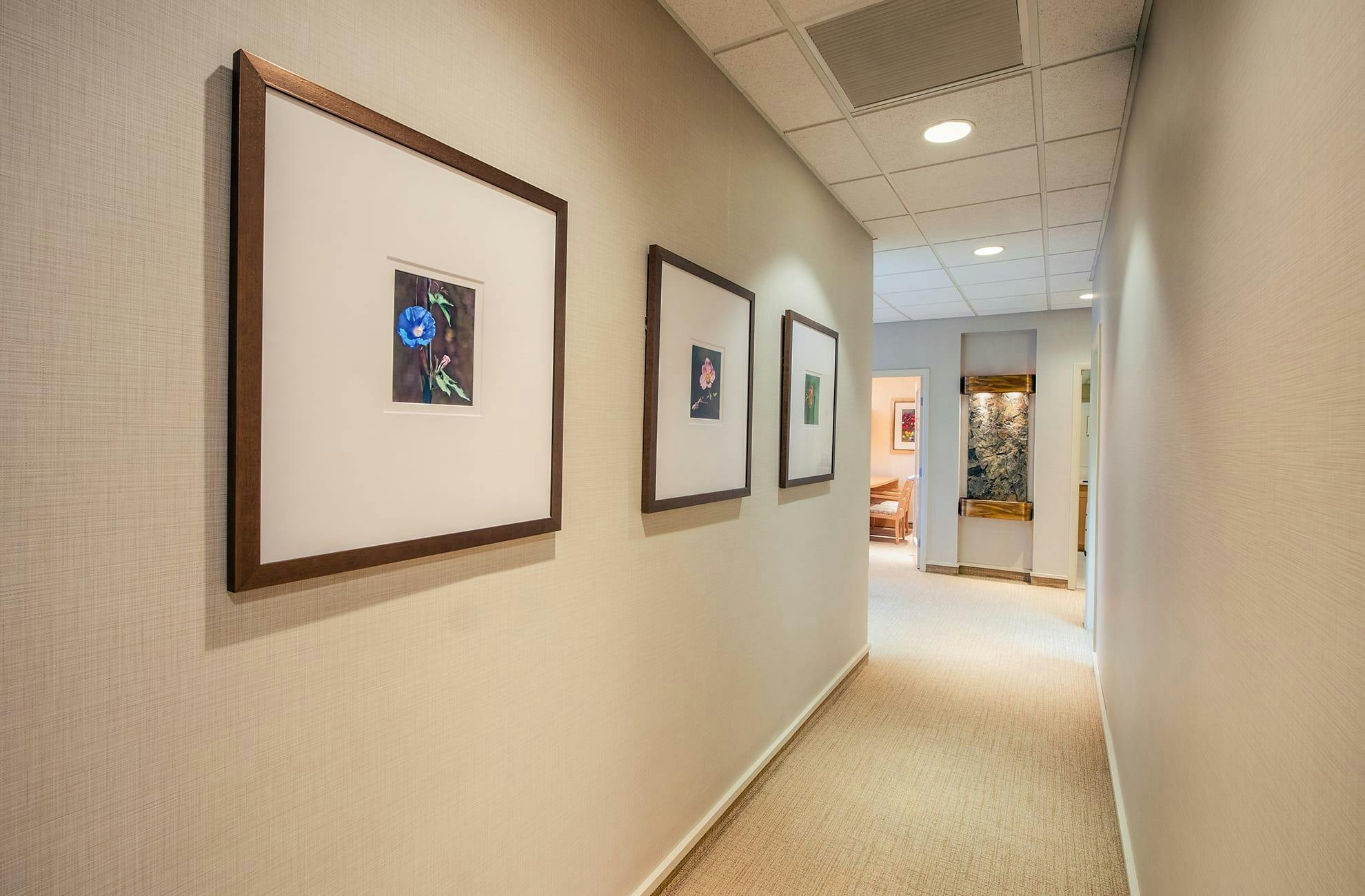 hallway with photos
