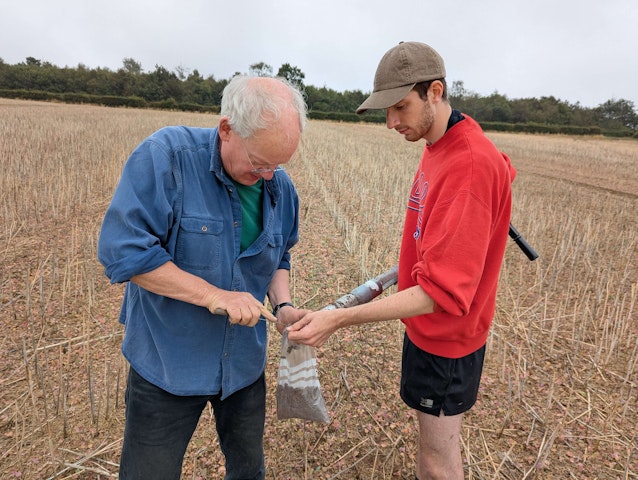 Collecting soil samples