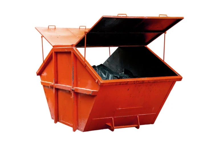 A picture of a lidded skip
