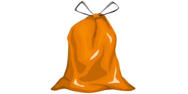 orange bin bag
