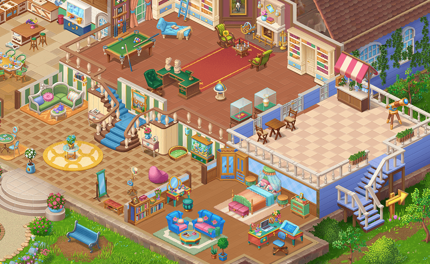 Online Solitaire Card House Decorating Game