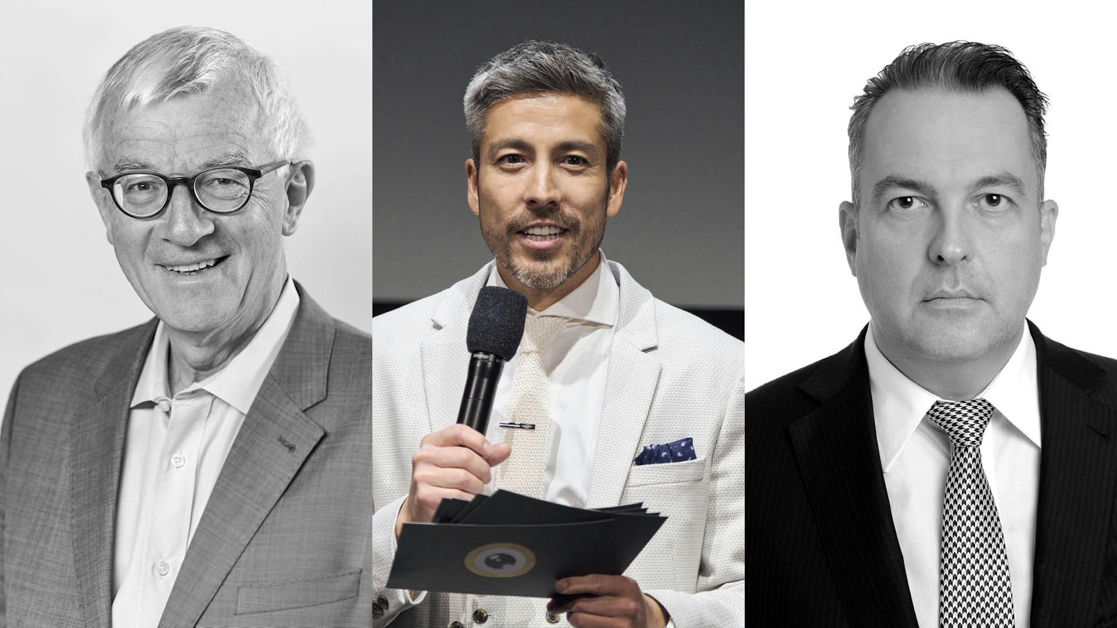 Von links nach rechts: Felix E. Müller, Max Loong und Marek Skreta