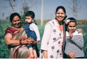 Color photo of a family with three generations