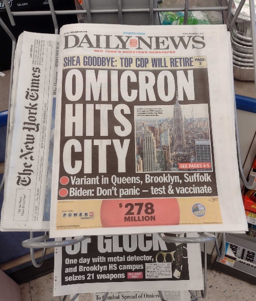 Color photo of Daily News Newspaper Front page