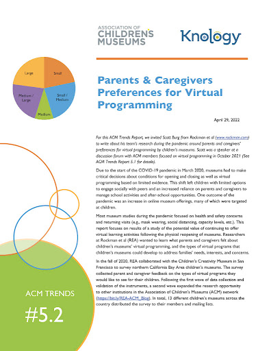 Screenshot of report 5.2 Parents & Caregivers Preferences for Virtual Programming