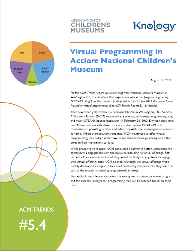 Screenshot of report 5.4 Virtual Programming in Action: National Children’s Museum