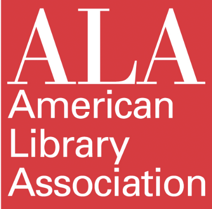 American Library Association (ALA) logo—white “ALA” above “American Library Association” on a red background.
