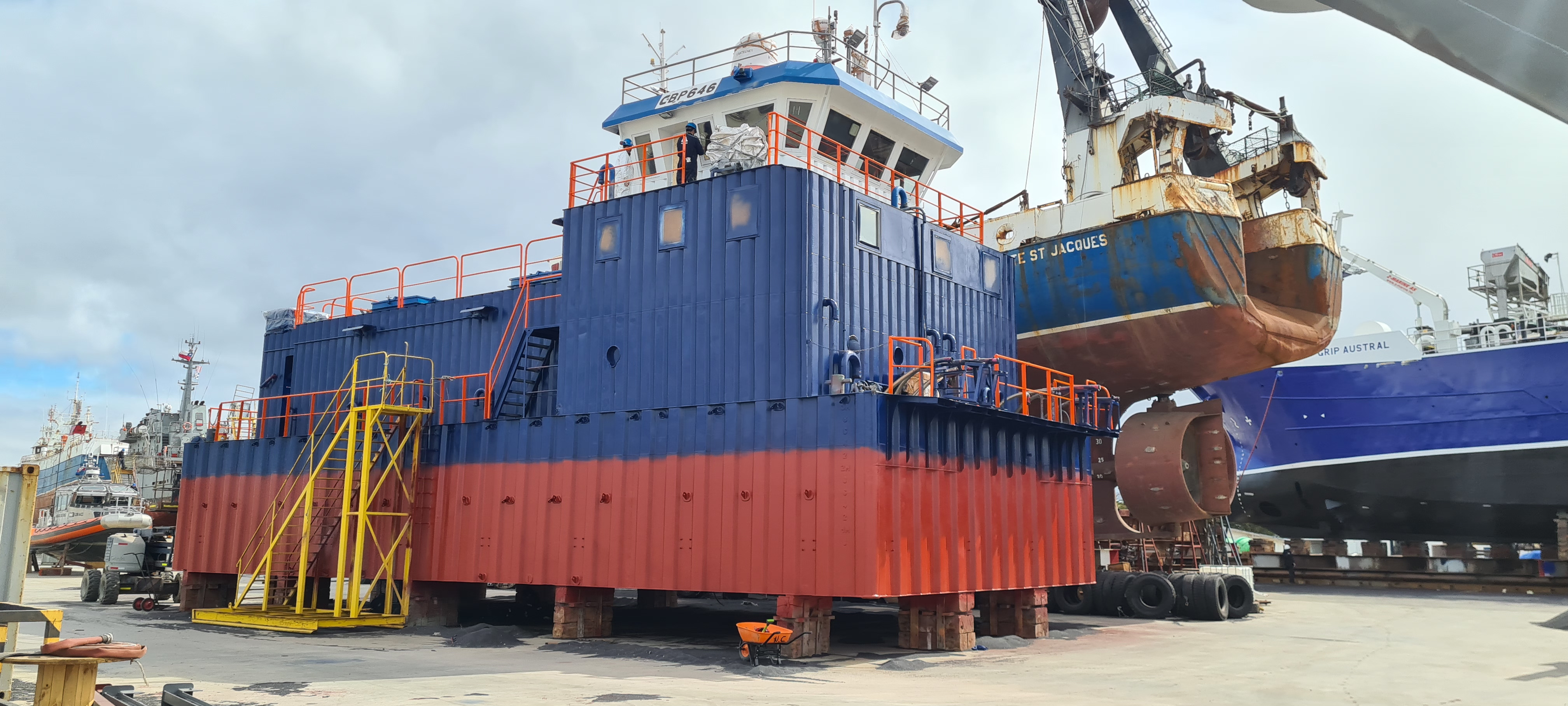 Photo from the ASMA shipyard in Punta Arenas, Chile
