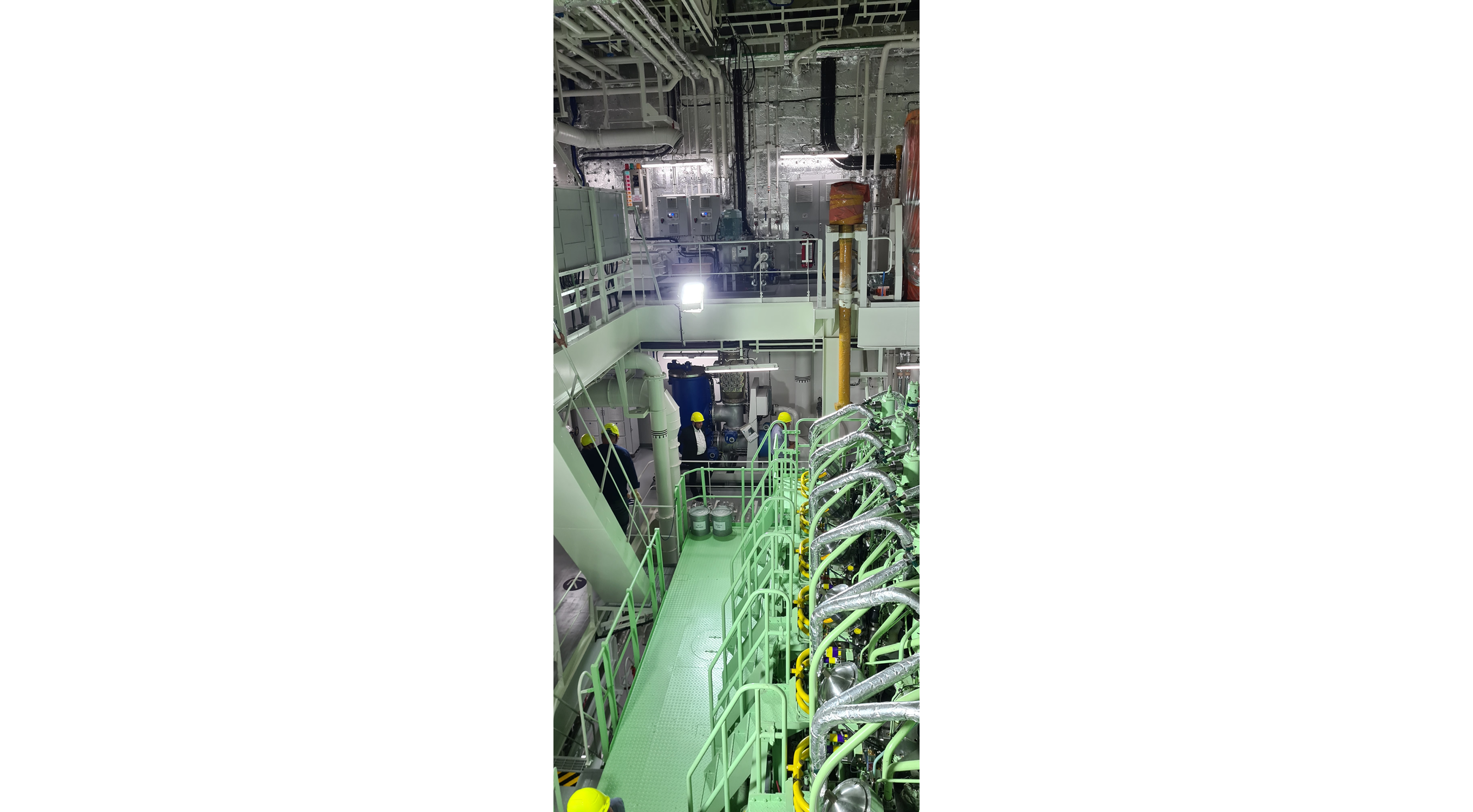 Photo from the engine of Laura Maersk. The world's first methanol-ready container vessel