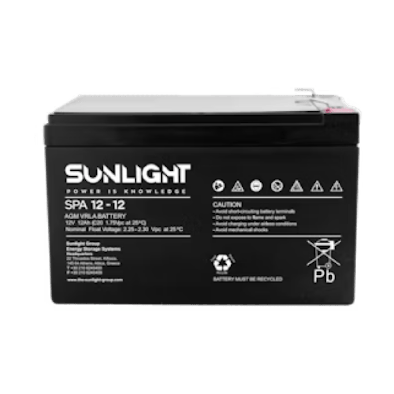 Caractéristiques gamme Sunlight VRLA