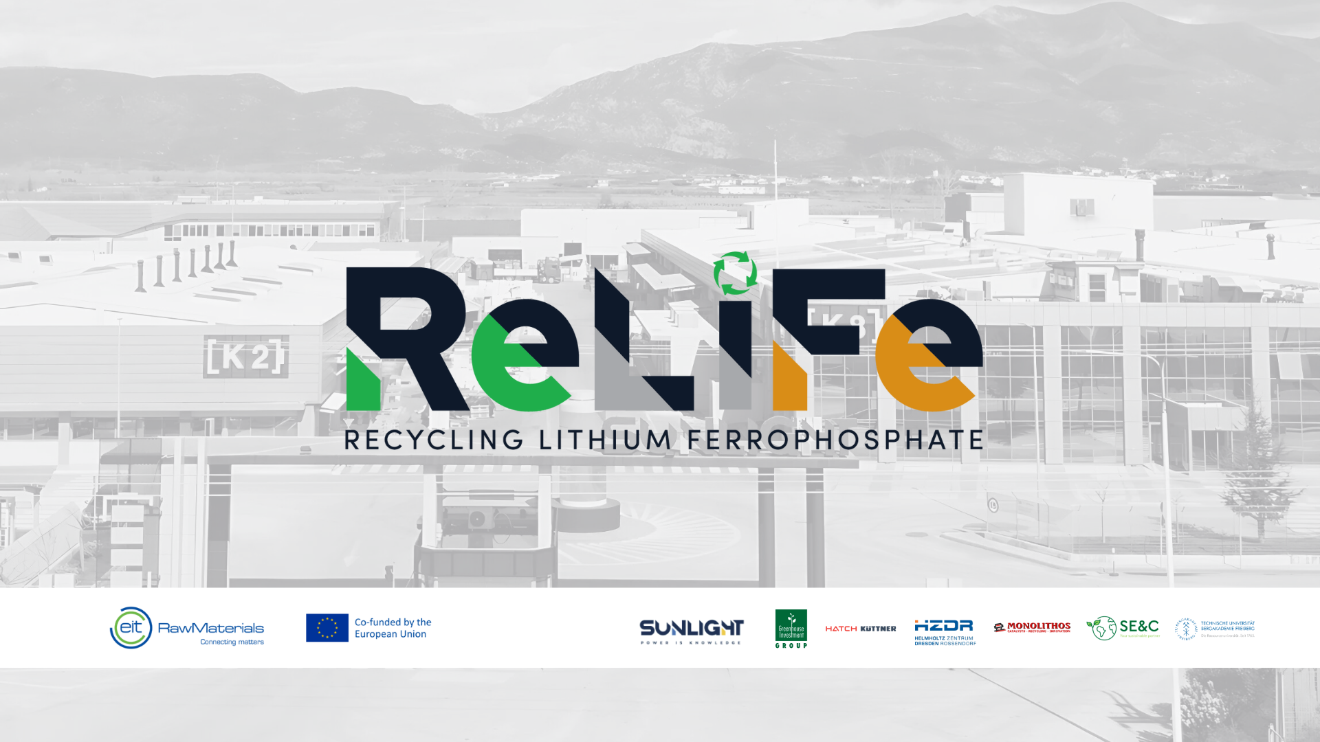ReLiFe project banner for recycling lithium ferro phosphate.