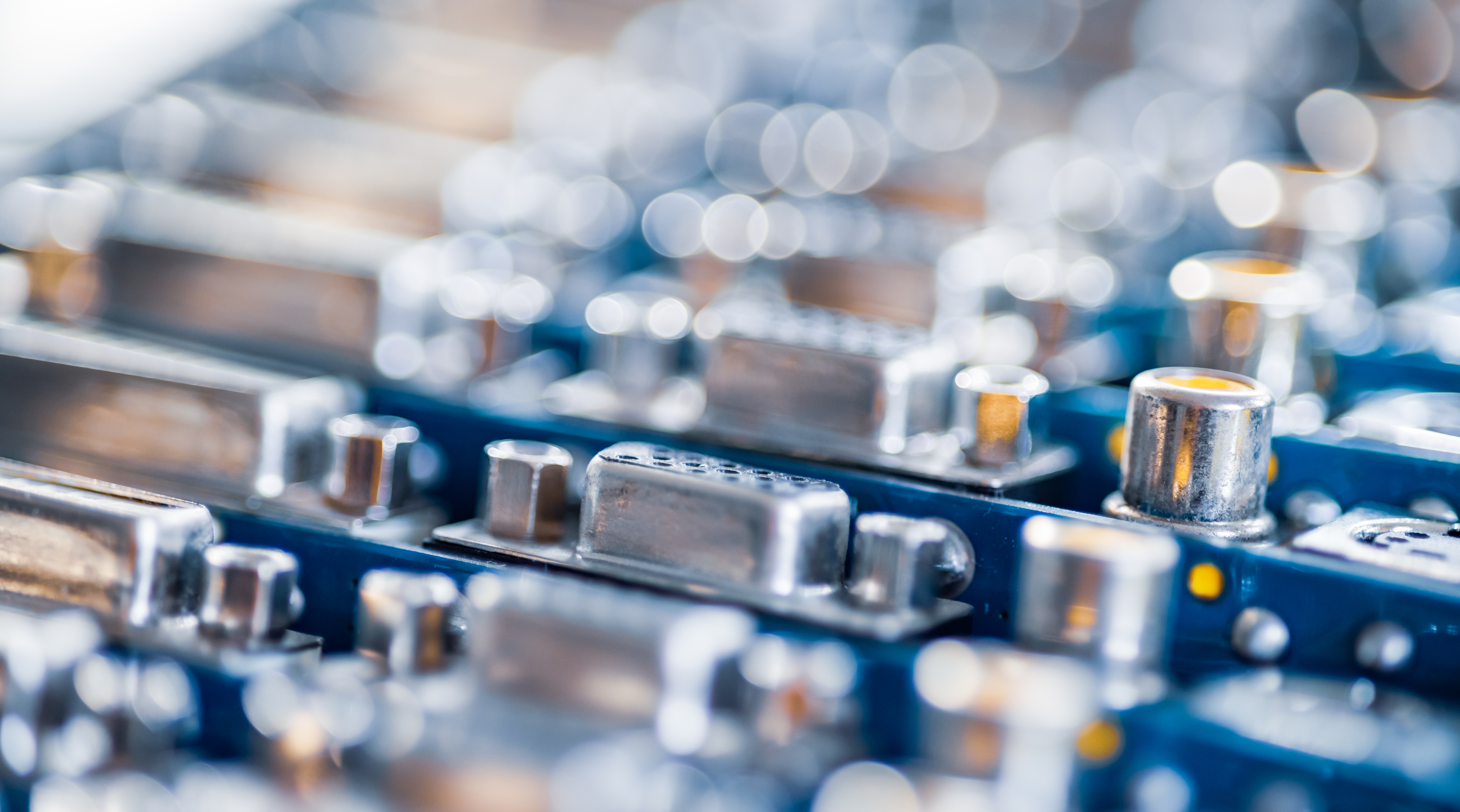 Close-up of electronic circuit board components.