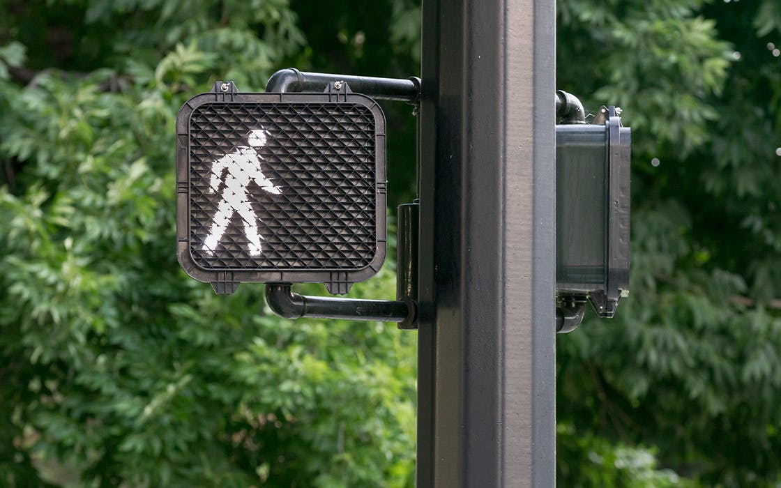 Pedestrian walking sign