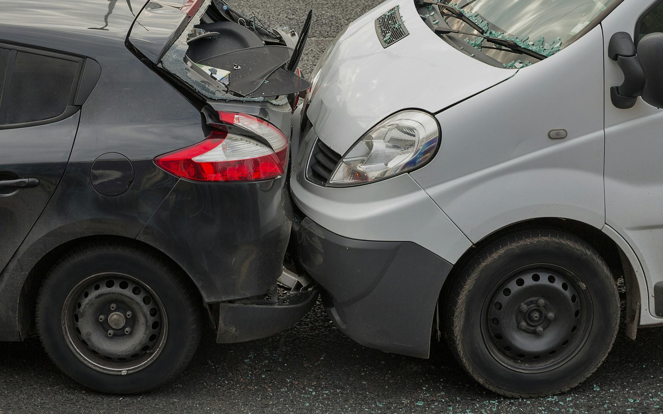 Two cars after a crash