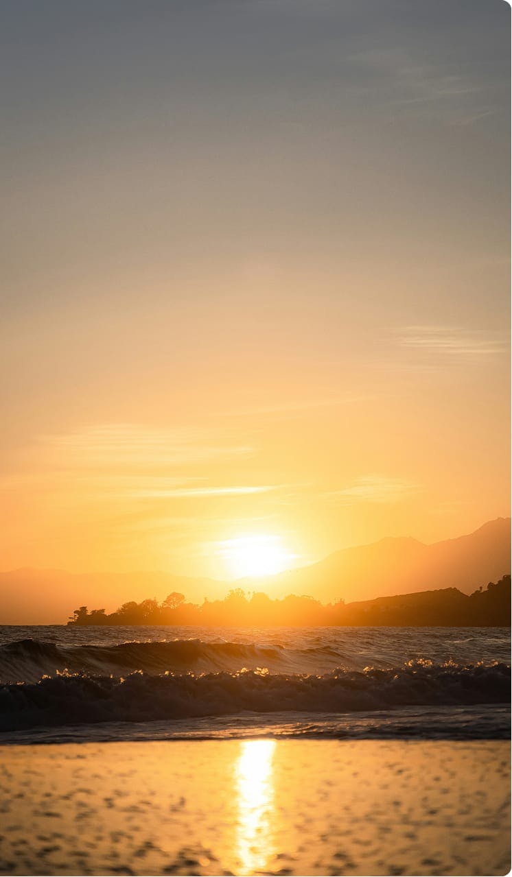 View of sunset over ocean