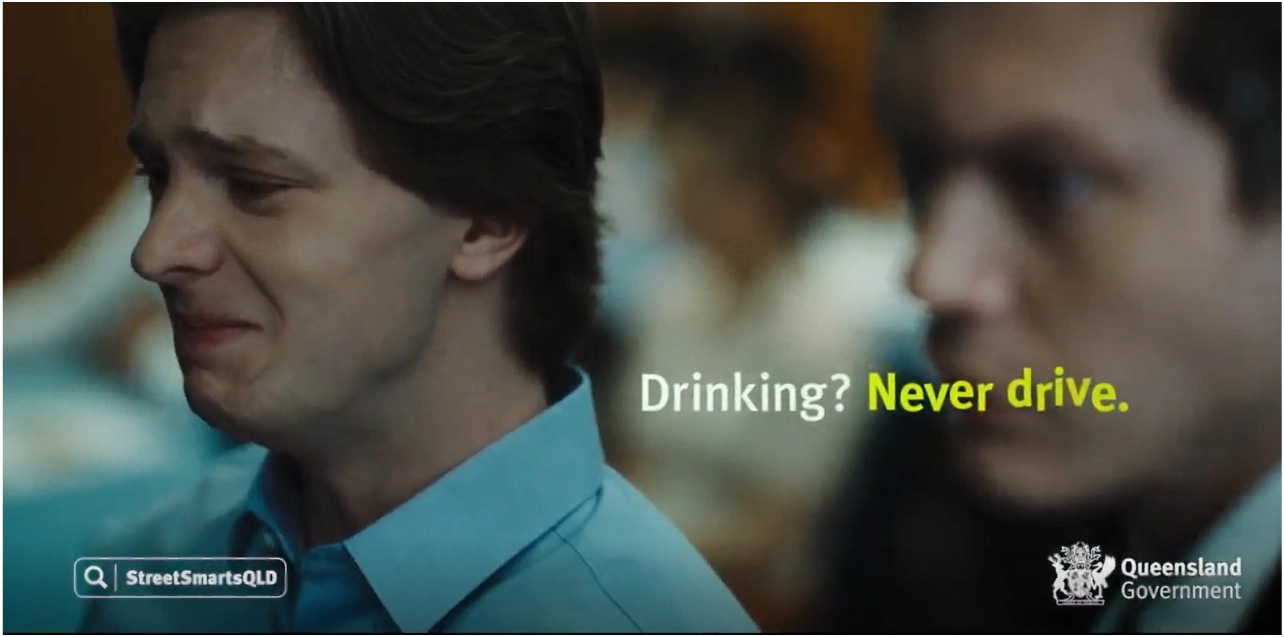 Campaign image for drink driving campaign Queensland Government