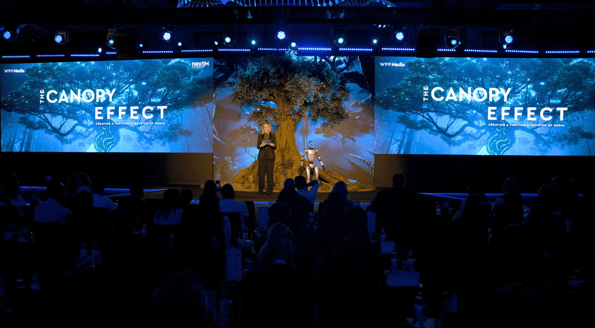 Image of speaker on stage at NextM MENA - WPP Media