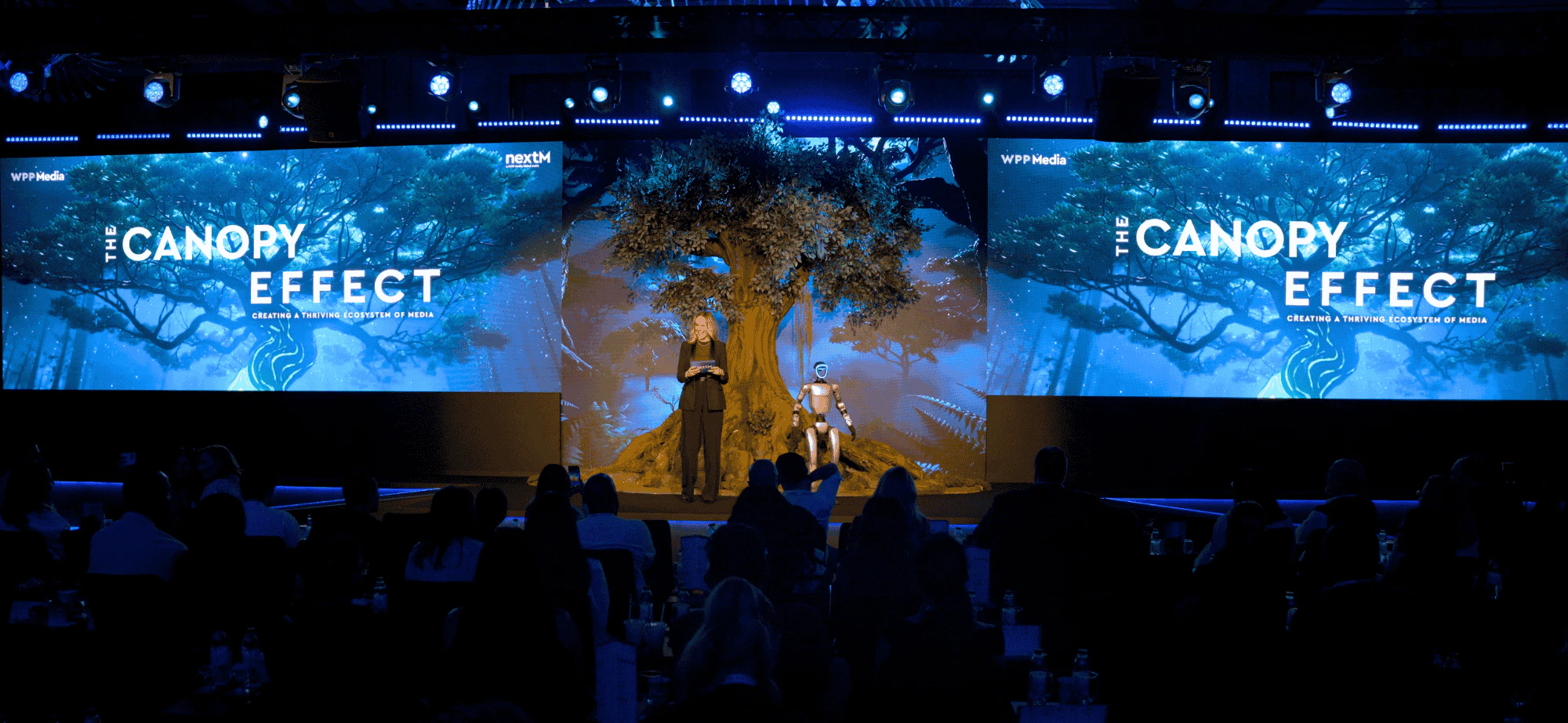 Image of speaker on stage at NextM MENA - WPP Media