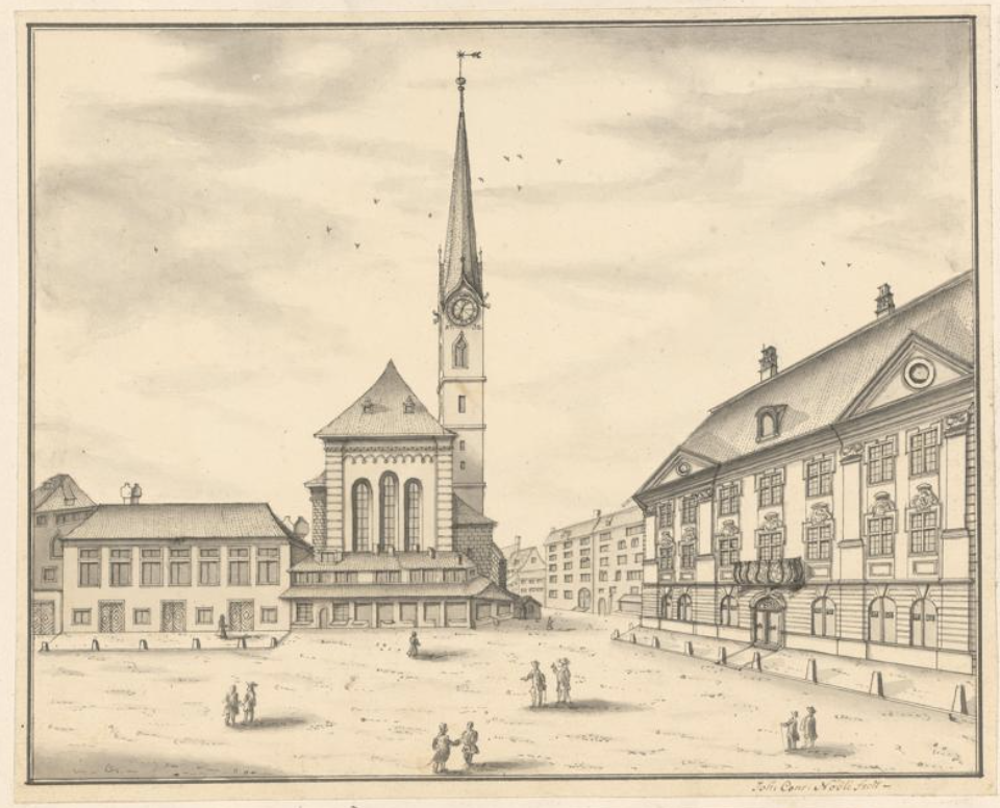 Prospect von der Frau-Münster Kirche u. neüen Meisen