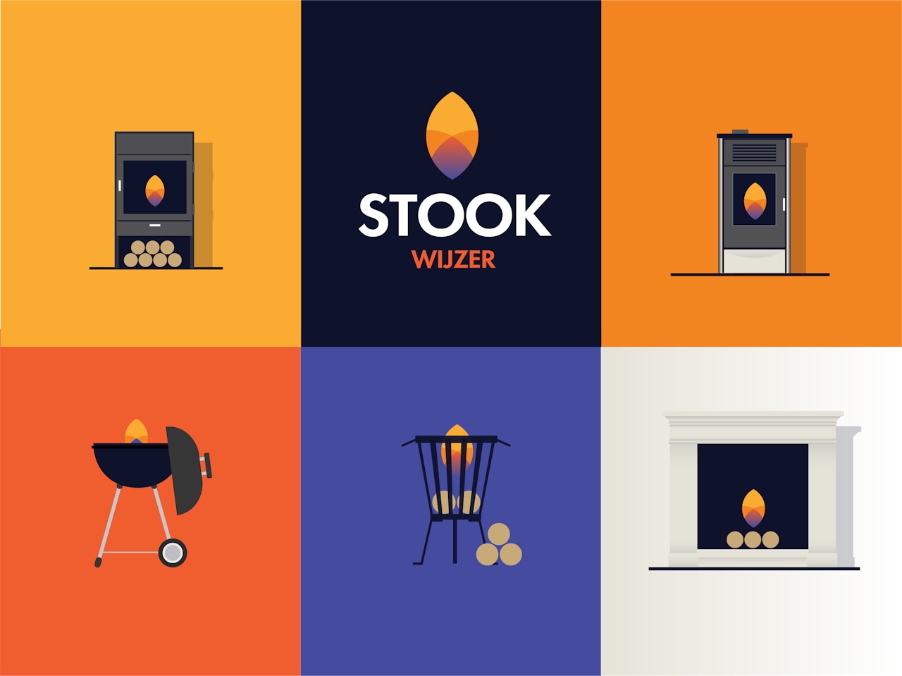 Illustraties van verschillende stook methodes